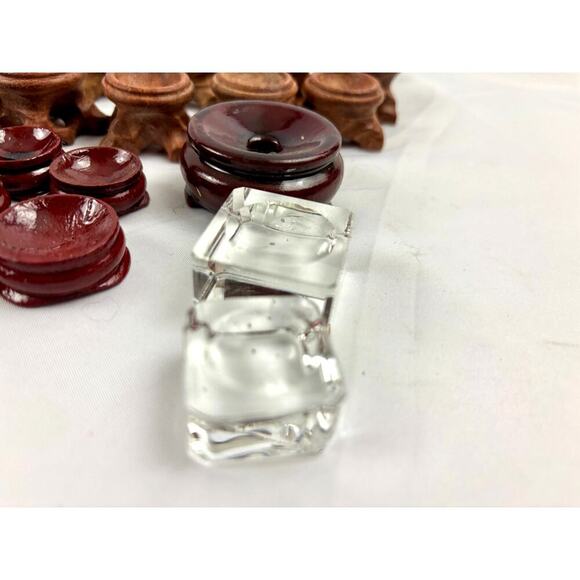 Lot of 64 Wooden Glass Crystal Ball Sphere Stand Holders Displays Base NEW - Picture 5 of 9